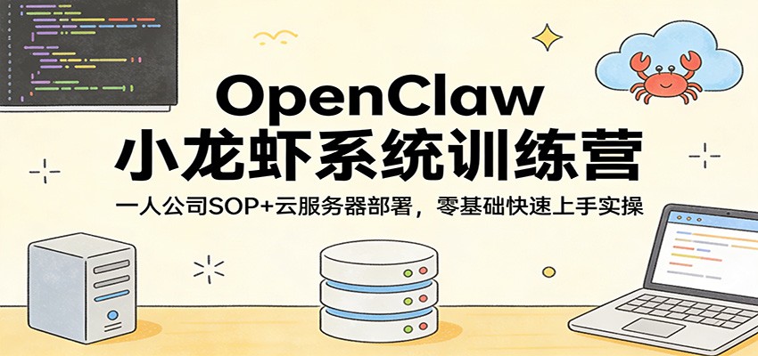 OpenClaw小龙虾系统训练营：一人公司SOP，云服务器部署，零基础快速上手实操汇创网-网创项目_汇创网_中创网_福缘网_冒泡网_网创项目平台汇创网