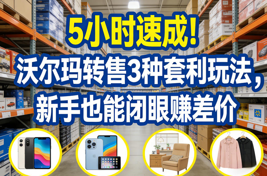 5小时速成！沃尔玛转售3种套利玩法，新手也能闭眼賺差价汇创网-网创项目_汇创网_中创网_福缘网_冒泡网_网创项目平台汇创网