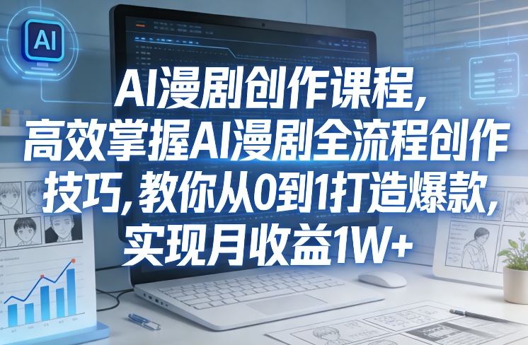 某社群AI漫剧创作课程，高效掌握AI漫剧全流程创作技巧，教你从0到1打造爆款，实现月收益1W+汇创网-网创项目_汇创网_中创网_福缘网_冒泡网_网创项目平台汇创网