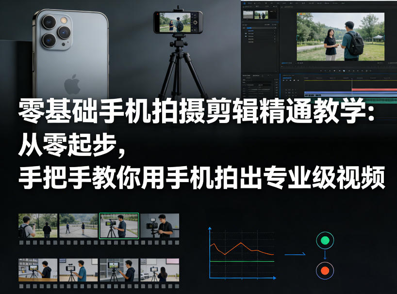 零基础手机拍摄剪辑精通教学：从零起步，手把手教你用手机拍出专业级视频汇创网-网创项目_汇创网_中创网_福缘网_冒泡网_网创项目平台汇创网