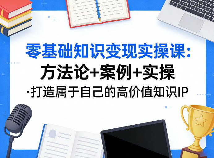 零基础知识变现实操课，方法论+案例+实操，打造属于自己的高价值知识IP汇创网-网创项目_汇创网_中创网_福缘网_冒泡网_网创项目平台汇创网