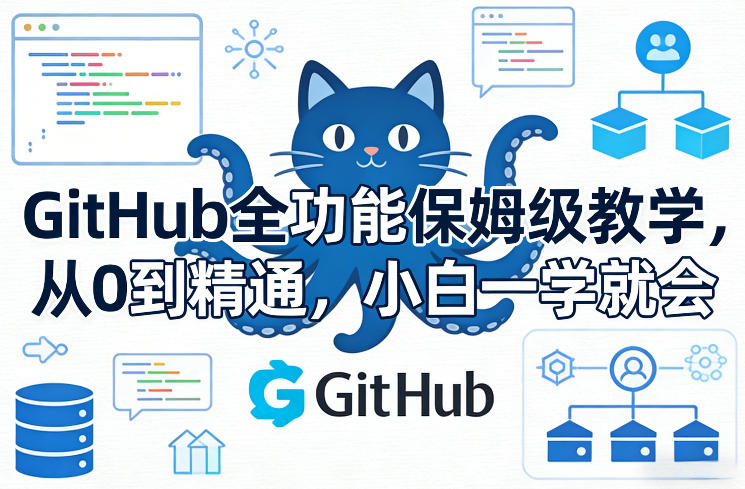 GitHub全功能保姆级教学，从0到精通，小白一学就会汇创网-网创项目_汇创网_中创网_福缘网_冒泡网_网创项目平台汇创网