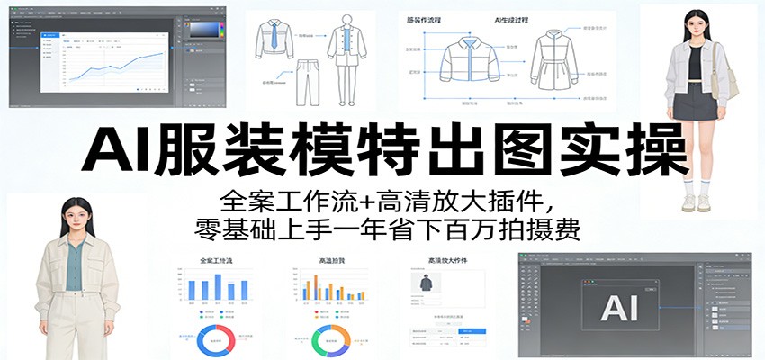 AI服装模特出图实操：全案工作流+ 高清放大插件，零基础上手一年省下百万拍摄费汇创网-网创项目_汇创网_中创网_福缘网_冒泡网_网创项目平台汇创网