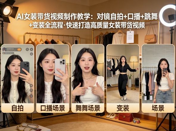 AI女装带货视频制作教学，对镜自拍、口播、跳舞、变装全流程，快速打造高质量女装带货视频汇创网-网创项目_汇创网_中创网_福缘网_冒泡网_网创项目平台汇创网