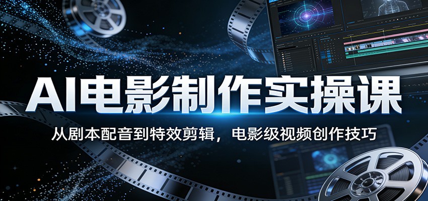 AI电影制作实操课：从剧本配音到特效剪辑，电影级视频创作技巧汇创网-网创项目_汇创网_中创网_福缘网_冒泡网_网创项目平台汇创网