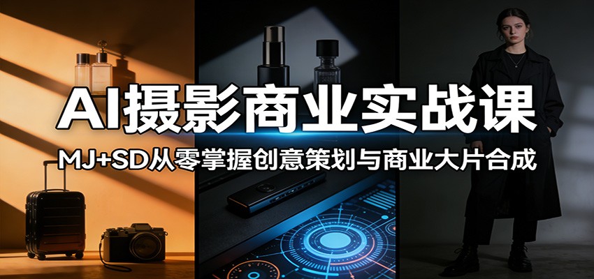 AI摄影商业实战课:MJ+SD从零掌握创意策划与商业大片合成汇创网-网创项目_汇创网_中创网_福缘网_冒泡网_网创项目平台汇创网