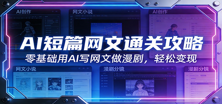 AI短篇网文通关攻略：零基础用AI写网文做漫剧，轻松变现汇创网-网创项目_汇创网_中创网_福缘网_冒泡网_网创项目平台汇创网