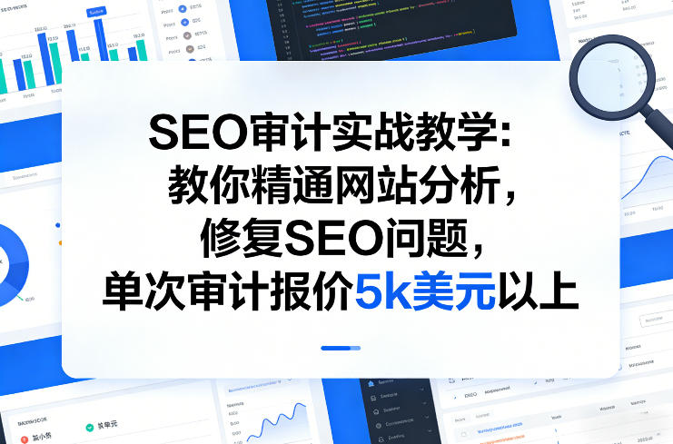SEO审计实战教学：教你精通网站分析，修复SEO问题，单次审计报价5k美元以上汇创网-网创项目_汇创网_中创网_福缘网_冒泡网_网创项目平台汇创网