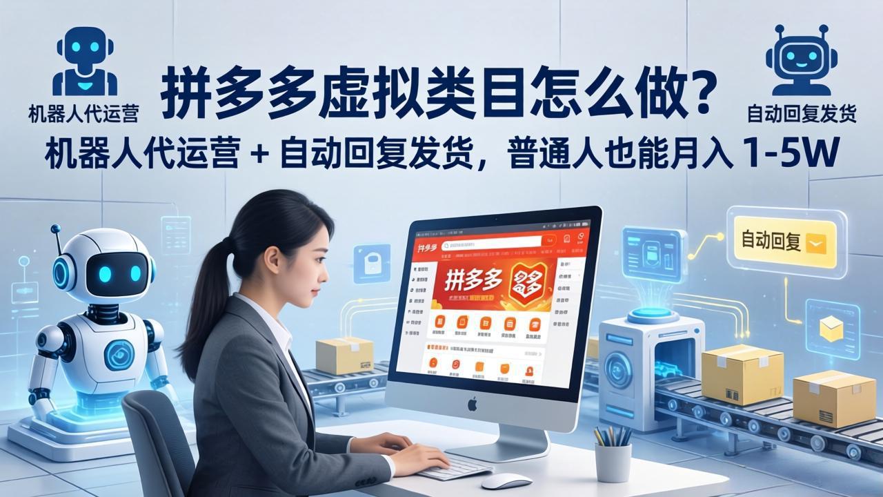 （18111期）拼多多虚拟类目怎么做？机器人代运营 + 自动回复发货，普通人也能月入 1-5W汇创网-网创项目_汇创网_中创网_福缘网_冒泡网_网创项目平台汇创网