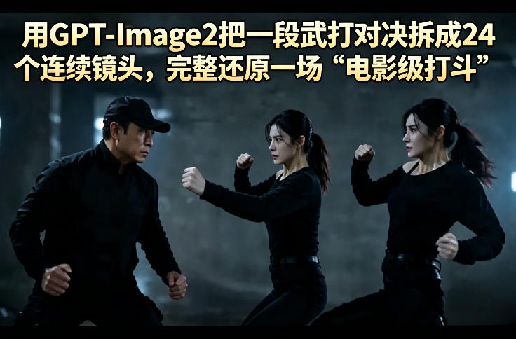 用GPT-Image2把一段武打对决拆成24个连续镜头，完整还原一场“电影级打斗”汇创网-网创项目_汇创网_中创网_福缘网_冒泡网_网创项目平台汇创网