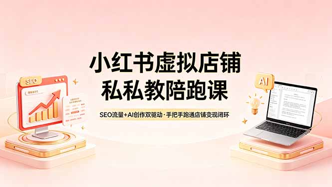 （18248期）小红书虚拟店铺私教陪跑课，SEO流量+AI创作双驱动，手把手跑通店铺变现闭环汇创网-网创项目_汇创网_中创网_福缘网_冒泡网_网创项目平台汇创网