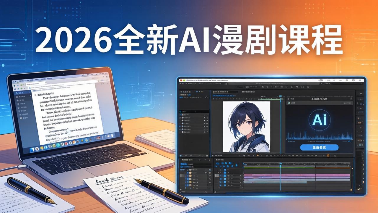 （17893期）2026全新AI漫剧课程：覆盖创作全链路，教你写作分镜剪辑配音一站式打造漫剧作品汇创网-网创项目_汇创网_中创网_福缘网_冒泡网_网创项目平台汇创网