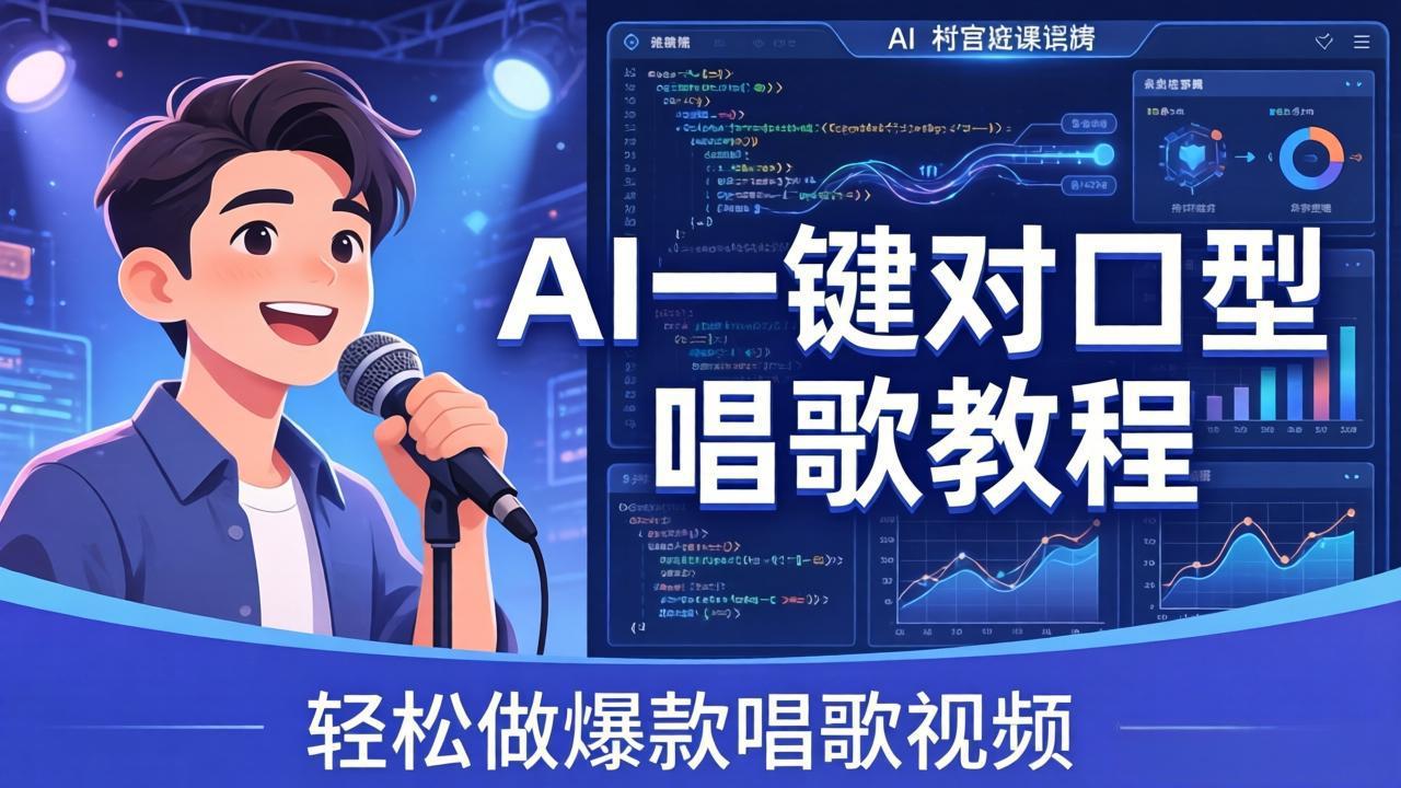 （18118期） AI一键对口型唱歌教程：零基础也能学，素材准备+模型训练+音色转换，轻松做爆款唱歌视频汇创网-网创项目_汇创网_中创网_福缘网_冒泡网_网创项目平台汇创网