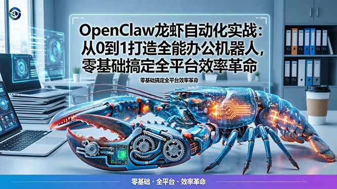 （17996期）OpenClaw龙虾自动化实战：从0到1打造全能办公机器人，零基础搞定全平台效率革命汇创网-网创项目_汇创网_中创网_福缘网_冒泡网_网创项目平台汇创网