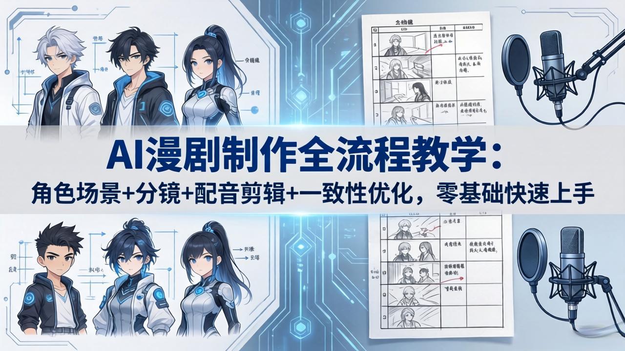 （18090期）AI漫剧制作全流程教学：角色场景+分镜+配音剪辑+一致性优化，零基础快速上手汇创网-网创项目_汇创网_中创网_福缘网_冒泡网_网创项目平台汇创网
