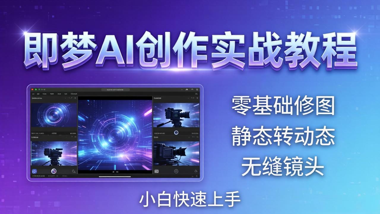 （18196期）即梦AI创作实战教程，从零基础修图到AI导演，实战教学静态转动态+无缝镜头，小白快速上手汇创网-网创项目_汇创网_中创网_福缘网_冒泡网_网创项目平台汇创网