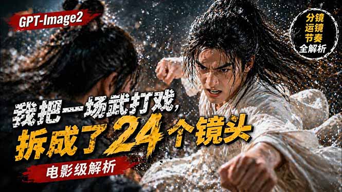 （18212期）用GPT-Image2，把一段武打对决拆成24个连续镜头，从人物建立、动作衔接、运镜节奏，到情绪爆发汇创网-网创项目_汇创网_中创网_福缘网_冒泡网_网创项目平台汇创网