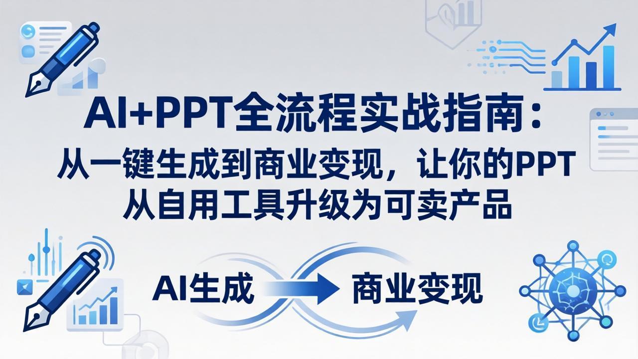 （18142期）AI+PPT全流程实战指南-更新4月21：从一键生成到商业变现，让你的PPT从自用工具升级为可卖产品汇创网-网创项目_汇创网_中创网_福缘网_冒泡网_网创项目平台汇创网