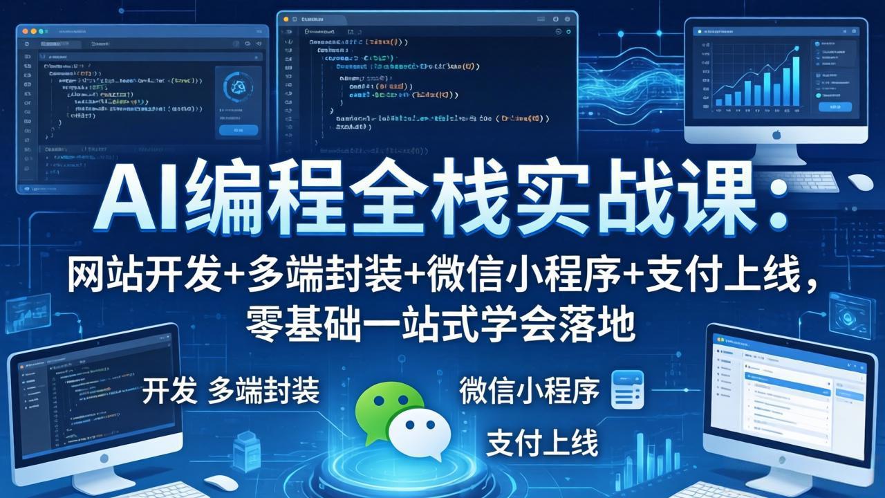 （18049期）AI编程全栈实战课：网站开发+多端封装+微信小程序+支付上线，零基础一站式学会落地汇创网-网创项目_汇创网_中创网_福缘网_冒泡网_网创项目平台汇创网