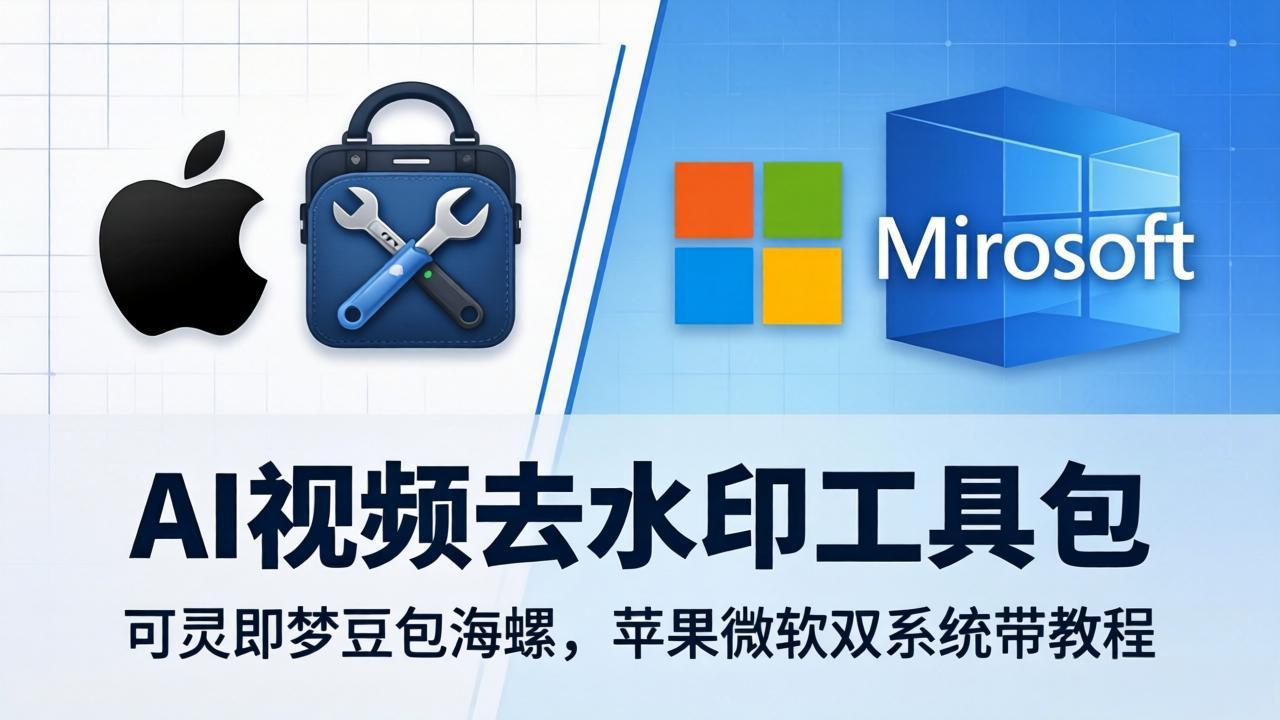 （18073期）AI视频去水印工具包：可灵即梦豆包海螺，苹果微软双系统带教程汇创网-网创项目_汇创网_中创网_福缘网_冒泡网_网创项目平台汇创网
