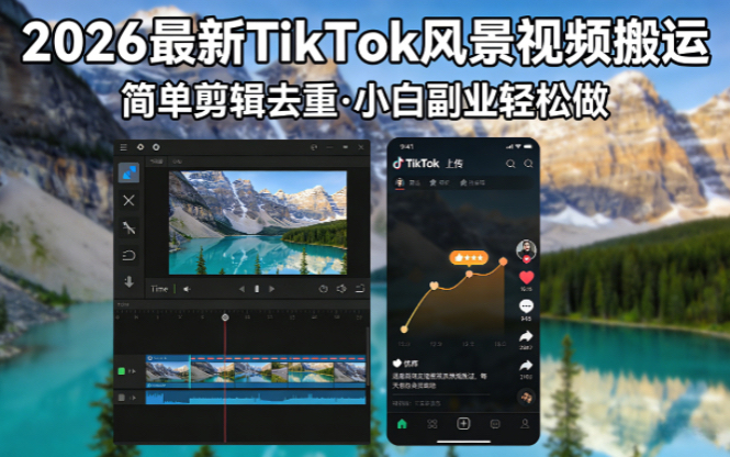 （18001期）2026最新TikTok风景视频搬运简单剪辑去重小白副业月入 8000汇创网-网创项目_汇创网_中创网_福缘网_冒泡网_网创项目平台汇创网