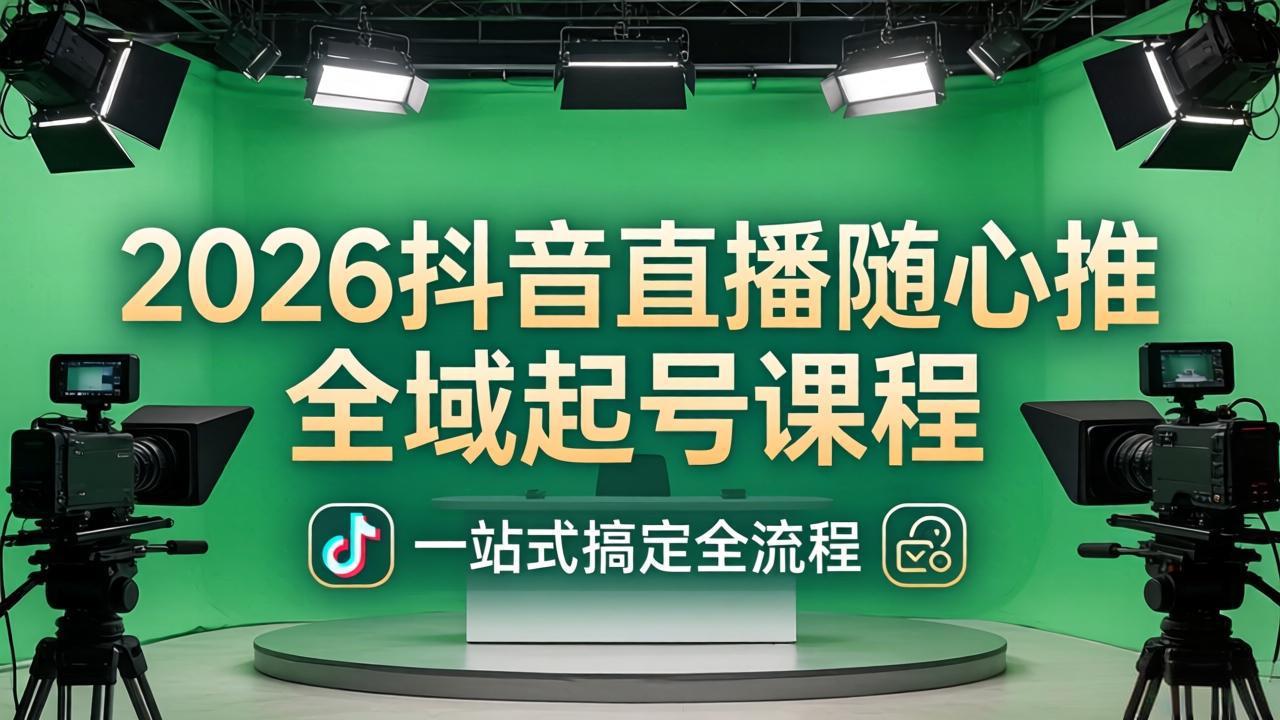 （18094期）2026抖音直播随心推全域起号课程(更新4月18)：一站式搞定直播起号、稳号、放量全流程汇创网-网创项目_汇创网_中创网_福缘网_冒泡网_网创项目平台汇创网