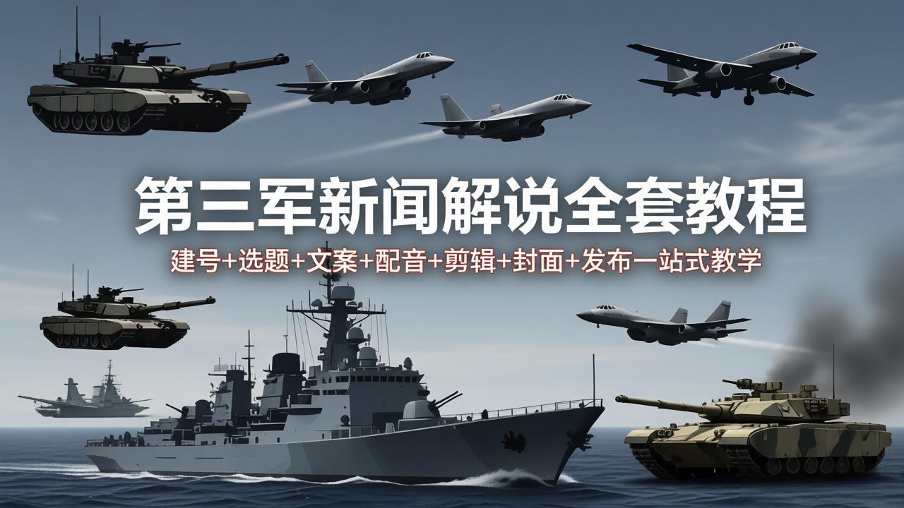 （18081期）第三军迷新闻解说全套教程：建号+选题+文案+配音+剪辑+封面+发布一站式教学汇创网-网创项目_汇创网_中创网_福缘网_冒泡网_网创项目平台汇创网