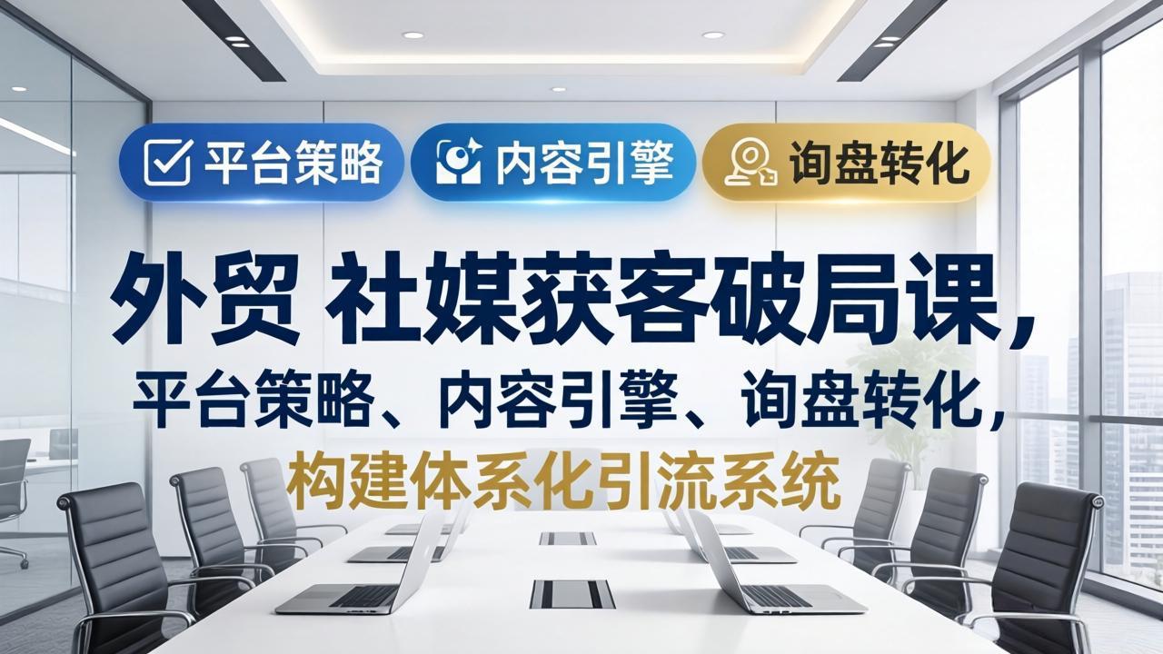 （17901期）外贸 社媒获客破局课，平台策略、内容引擎、询盘转化，构建体系化引流系统（更新26年3月）汇创网-网创项目_汇创网_中创网_福缘网_冒泡网_网创项目平台汇创网