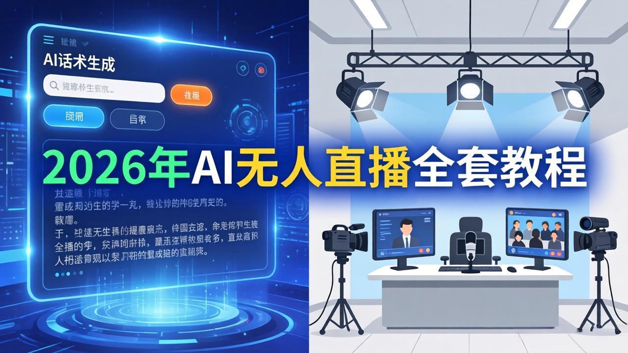 （17953期）2026年AI无人直播全套教程：OBS安装+软件配置+直播间搭建+话术生成+一键开播实操汇创网-网创项目_汇创网_中创网_福缘网_冒泡网_网创项目平台汇创网