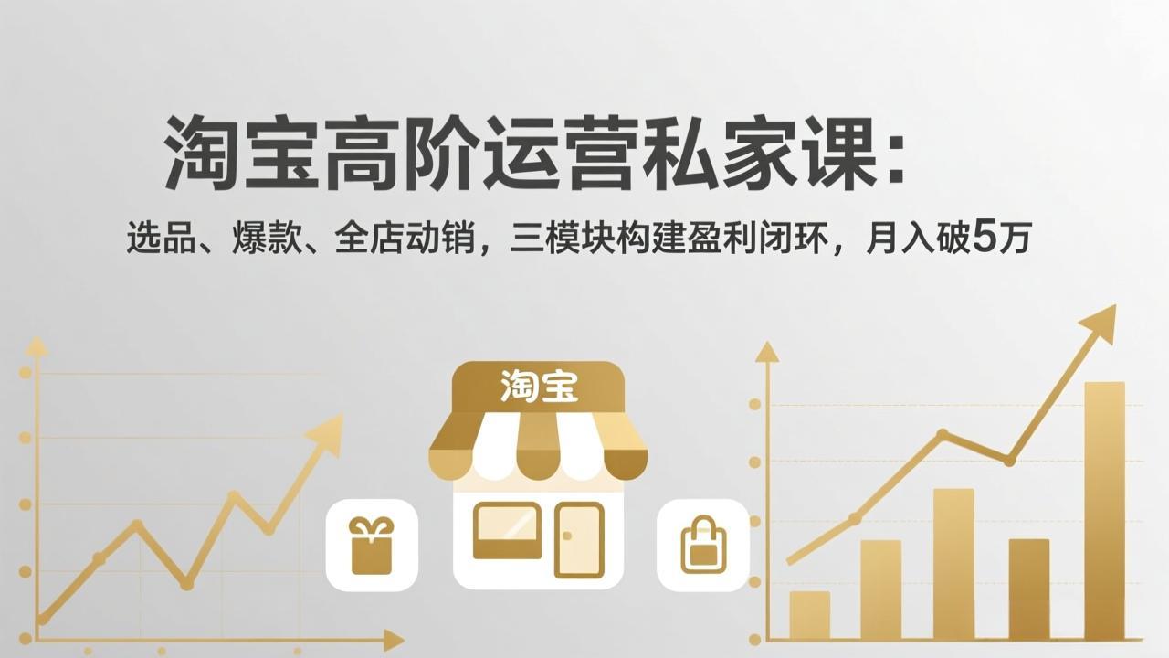 （17904期）淘宝高阶运营私家课（更新26年4月）：选品、爆款、全店动销，三模块构建盈利闭环，月入破5万汇创网-网创项目_汇创网_中创网_福缘网_冒泡网_网创项目平台汇创网