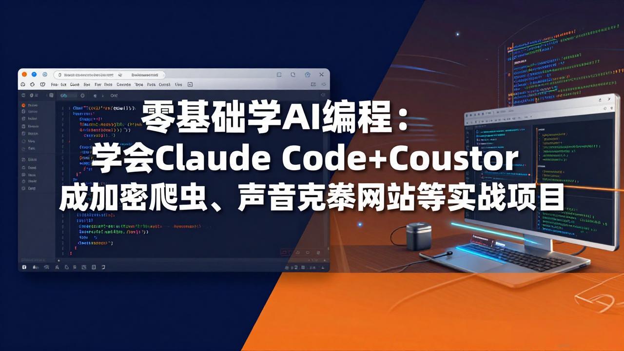 （17941期）零基础学AI编程：学会Claude Code+Cursor完成加密爬虫、声音克隆网站等实战项目汇创网-网创项目_汇创网_中创网_福缘网_冒泡网_网创项目平台汇创网