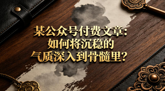 某公众号付费文章：如何将沉稳的气质深入到骨髓里？汇创网-网创项目_汇创网_中创网_福缘网_冒泡网_网创项目平台汇创网