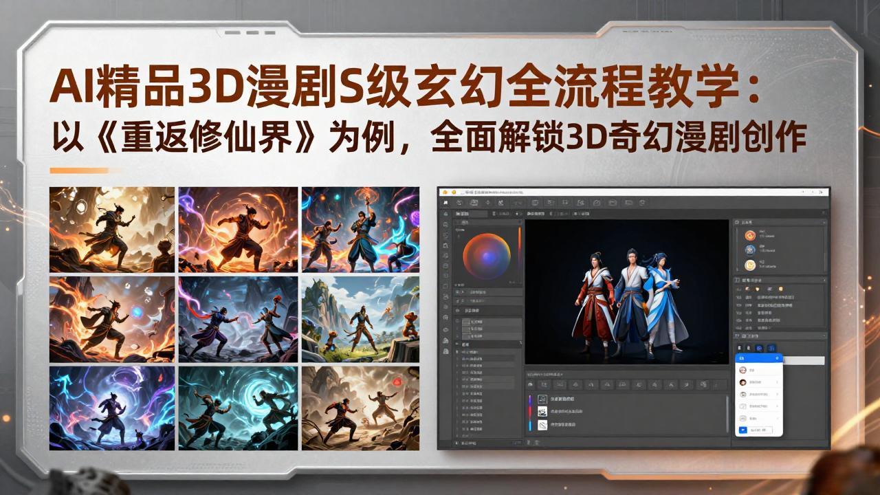 (17882期)AI精品3D漫剧S级玄幻全流程教学:以《重返修仙界》为例,全面解锁3D奇幻漫剧创作汇创网-网创项目_汇创网_中创网_福缘网_冒泡网_网创项目平台汇创网