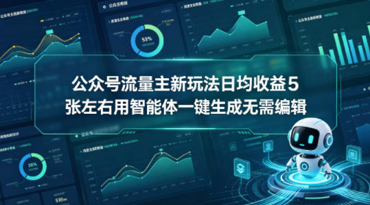 公众号流量主新玩法日均收益5张左右用智能体一键生成无需编辑汇创网-网创项目_汇创网_中创网_福缘网_冒泡网_网创项目平台汇创网