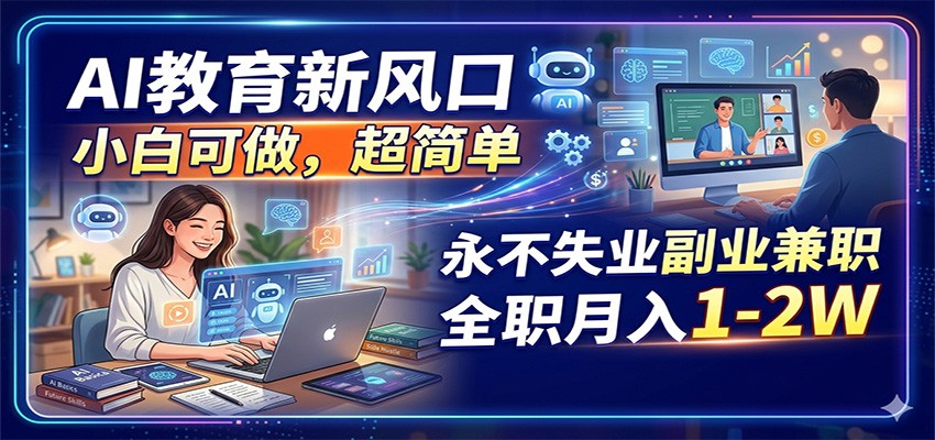 AI教育新风口，小白可做，超简单，永不失业副业兼职 全职月入1-2W汇创网-网创项目_汇创网_中创网_福缘网_冒泡网_网创项目平台汇创网