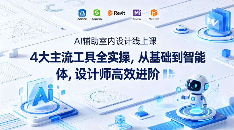 AI辅助室内设计线上课｜4大主流工具全实操，从基础到智能体，设计师高效进阶汇创网-网创项目_汇创网_中创网_福缘网_冒泡网_网创项目平台汇创网