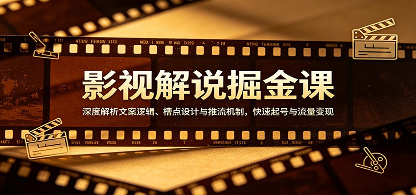 影视解说掘金课：深度解析文案逻辑、槽点设计与推流机制，快速起号与流量变现汇创网-网创项目_汇创网_中创网_福缘网_冒泡网_网创项目平台汇创网