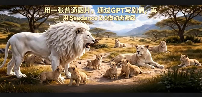 用一张普通图片，通过GPT写剧情，再用Seedance 2.0做动态演绎，居然能生成迪士尼风格搞笑动画汇创网-网创项目_汇创网_中创网_福缘网_冒泡网_网创项目平台汇创网