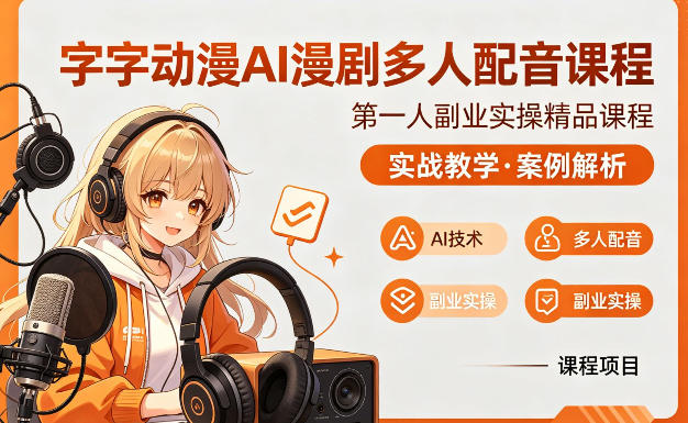 字字动漫AI漫剧多人配音课程，实战教学，案例解析汇创网-网创项目_汇创网_中创网_福缘网_冒泡网_网创项目平台汇创网