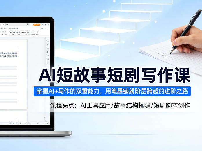 AI短故事短剧写作课，掌握AI+写作的双重能力，用笔墨铺就阶层跨越的进阶之路汇创网-网创项目_汇创网_中创网_福缘网_冒泡网_网创项目平台汇创网