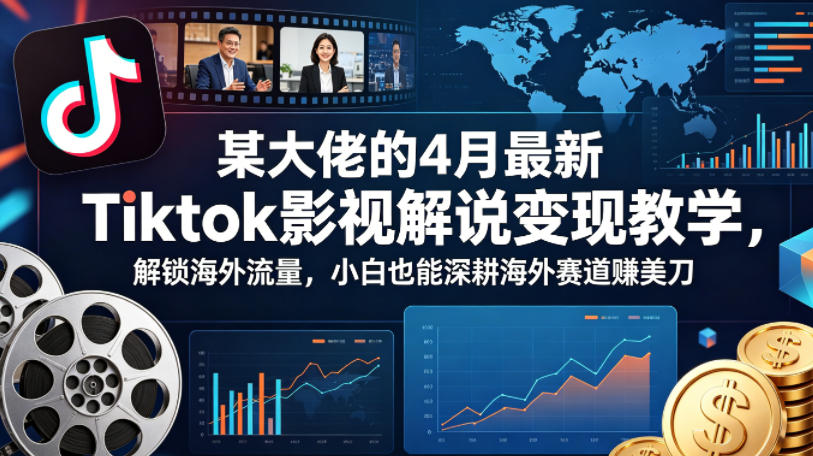 某大佬的4月最新Tiktok影视解说变现教学，解锁海外流量，小白也能深耕海外赛道賺美刀汇创网-网创项目_汇创网_中创网_福缘网_冒泡网_网创项目平台汇创网