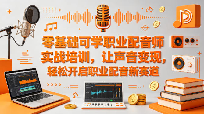 零基础可学职业配音师实战培训，让声音变现，轻松开启职业配音新赛道汇创网-网创项目_汇创网_中创网_福缘网_冒泡网_网创项目平台汇创网
