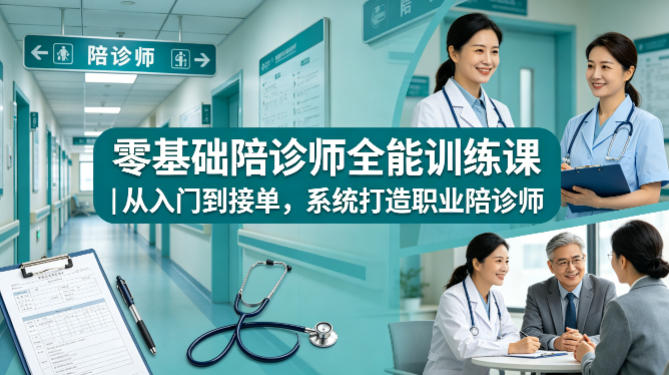零基础陪诊师全能训练课｜从入门到接单，系统打造职业陪诊师汇创网-网创项目_汇创网_中创网_福缘网_冒泡网_网创项目平台汇创网
