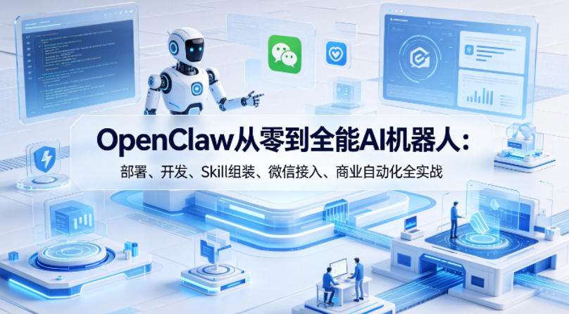 OpenClaw从零到全能AI机器人：部署、开发、Skill组装、微信接入、商业自动化全实战汇创网-网创项目_汇创网_中创网_福缘网_冒泡网_网创项目平台汇创网