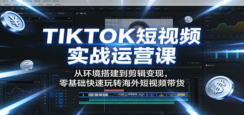 TIKTOK短视频实战运营课:从环境搭建到剪辑变现,零基础快速玩转海外短视频带货汇创网-网创项目_汇创网_中创网_福缘网_冒泡网_网创项目平台汇创网