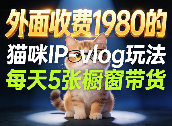 宠物赛道猫咪IP-vlog玩法，26条视频涨粉29W，每天5张橱窗带货拆解汇创网-网创项目_汇创网_中创网_福缘网_冒泡网_网创项目平台汇创网