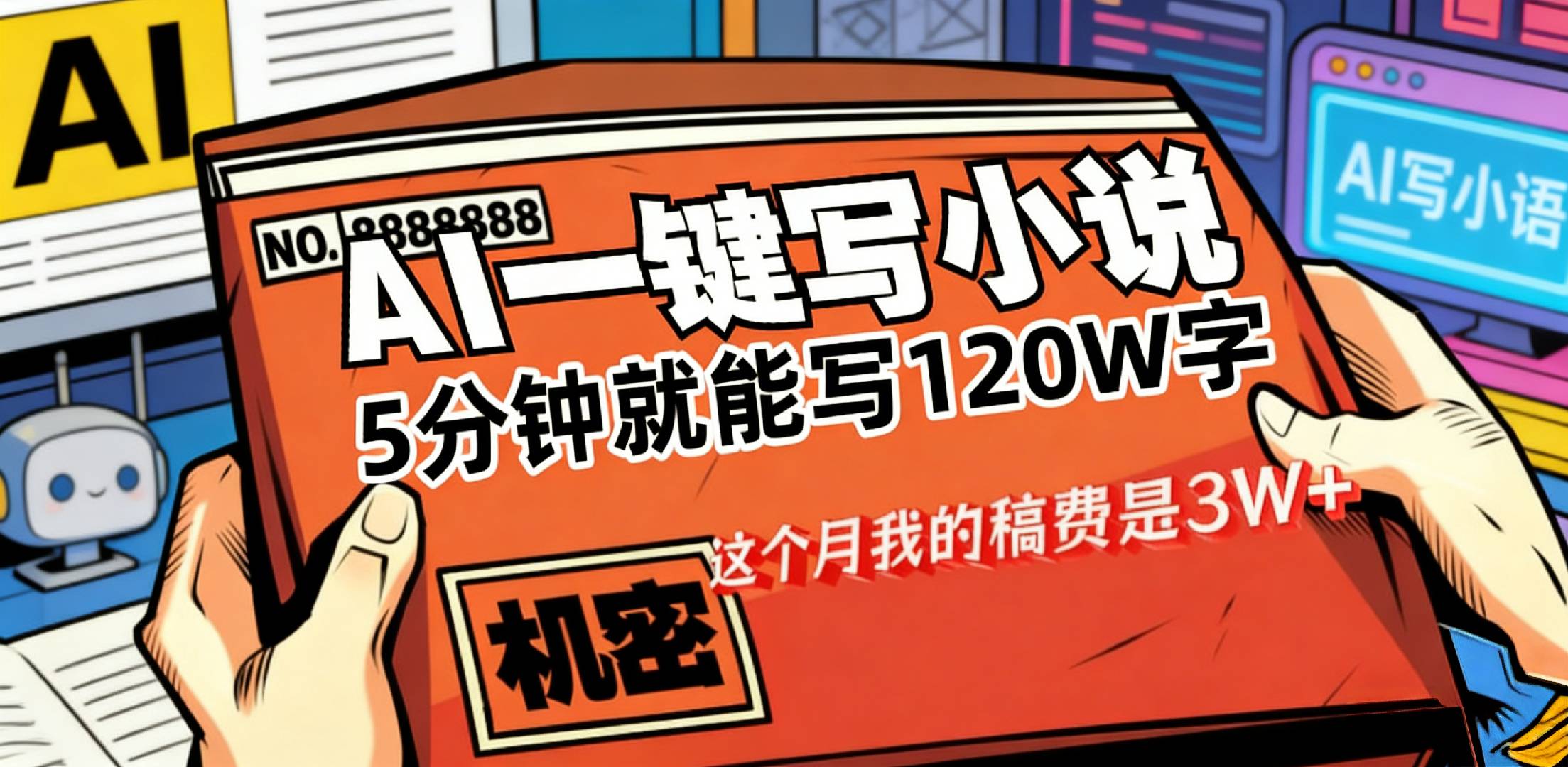 这个月我的稿费又是3W+，用AI写小说真的是太牛了，5分钟就能120W字汇创网-网创项目_汇创网_中创网_福缘网_冒泡网_网创项目平台汇创网