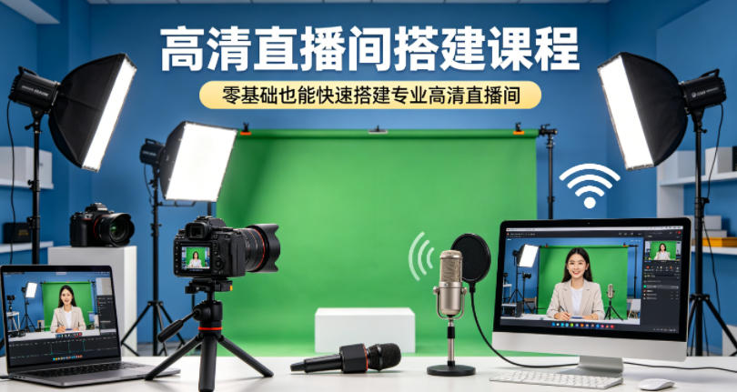 高清直播间搭建课程，零基础也能快速搭建专业高清直播间汇创网-网创项目_汇创网_中创网_福缘网_冒泡网_网创项目平台汇创网