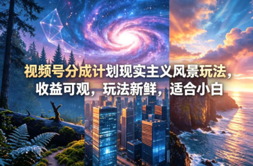 视频号分成计划现实主义风景玩法，收益可观，玩法新鲜，适合小白汇创网-网创项目_汇创网_中创网_福缘网_冒泡网_网创项目平台汇创网