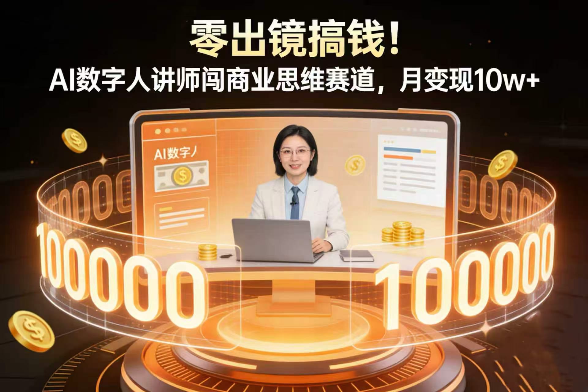 零出镜搞钱！AI 数字人讲师闯商业思维赛道，月变现 10w+汇创网-网创项目_汇创网_中创网_福缘网_冒泡网_网创项目平台汇创网